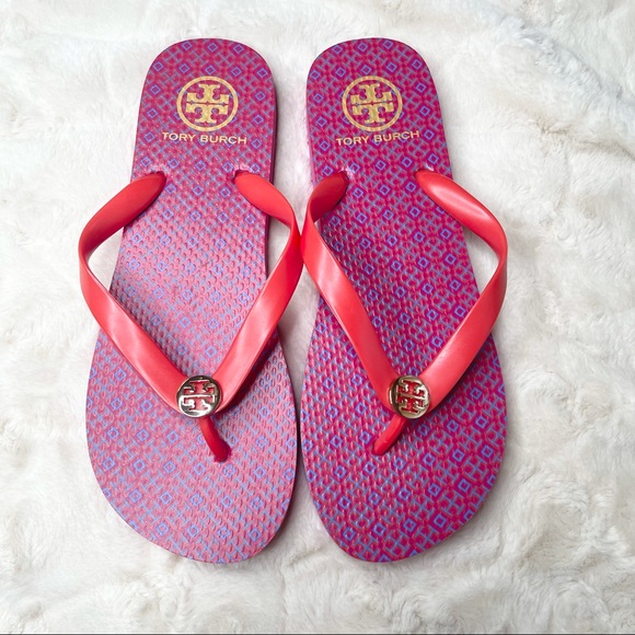 Tory Burch Shoes - New Tory Burch Flip Flops Pink and Gold Sz 9